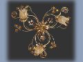 Wrought Iron Ceiling Fixture 3-Tiara